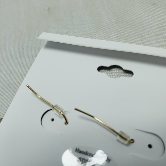 Nordstrom chain link fishhook drop earring gray marble and gold - Picture 4 of 4